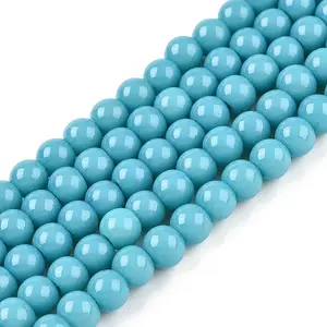 Opaque Solid Color Glass Beads Strands