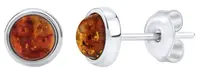 Silvego Stříbrné náušnice s přírodním Jantarem JAAJE330