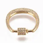 Brass Micro Pave Cubic Zirconia Screw Carabiner Lock Charms