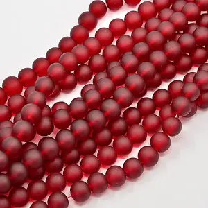 Baking Paint Transparent Glass Bead Strands