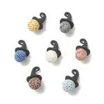 Natural Lava Rock Dyed Round Pendants