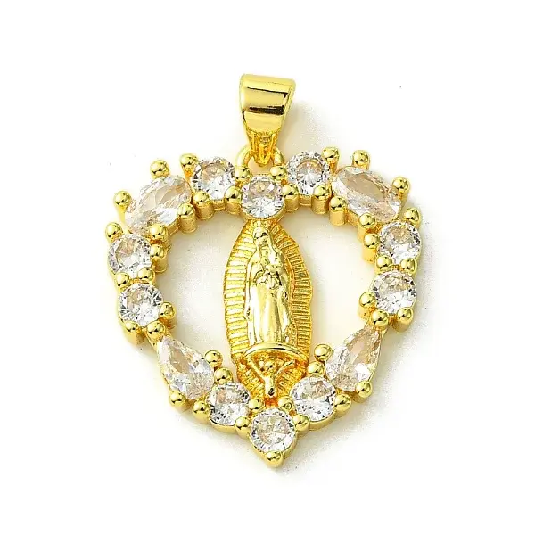 Brass Micro Pave Clear Cubic Zirconia Pendants