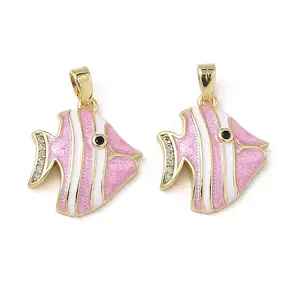 Brass Micro Pave Cubic Zirconia Pendants