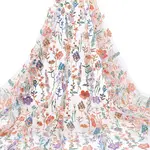 2 Yards Polyester Embroidery 3D Flower Fabrics