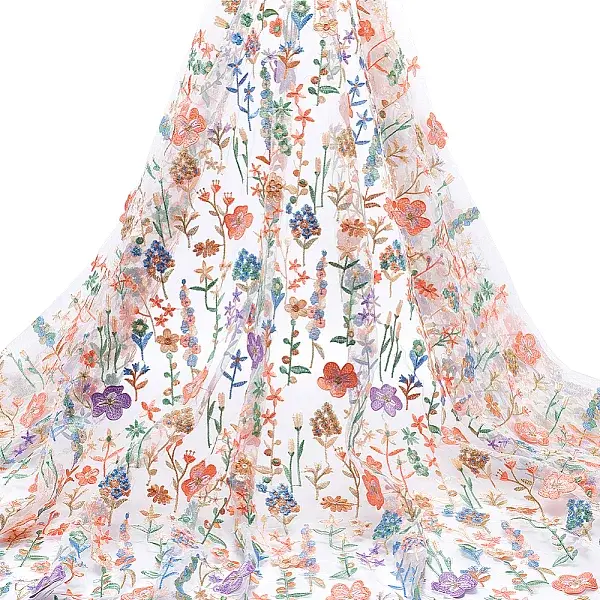 2 Yards Polyester Embroidery 3D Flower Fabrics