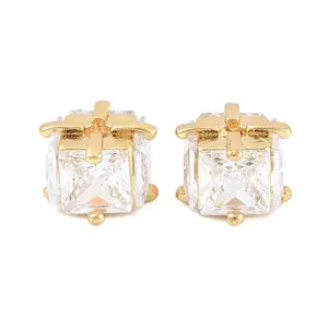 Brass Clear Cubic Zirconia Beads