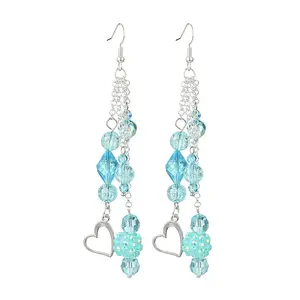 Brass Heart Dangle Earrings