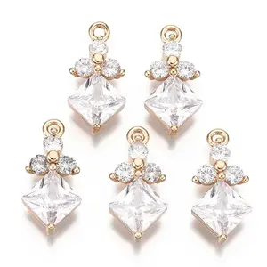 Brass Micro Pave Cubic Zirconia Links