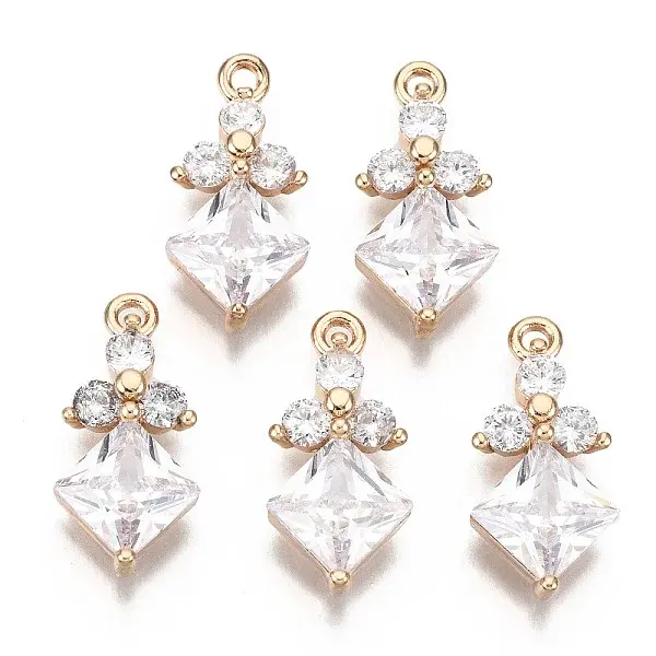 Brass Micro Pave Cubic Zirconia Links