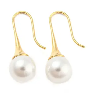 Plastic Pearl Teardrop Dangle Earrings