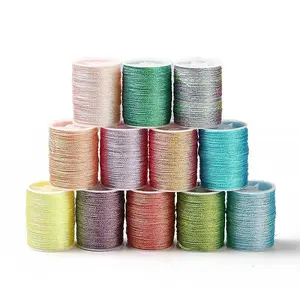 12 Rolls 12 Colors 6-Ply Polyester Metallic Embroidery Thread