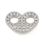 Brass Micro Pave Clear Cubic Zirconia Links Connector Charms