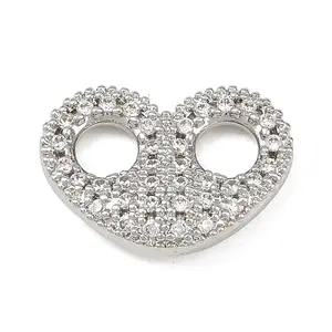 Brass Micro Pave Clear Cubic Zirconia Links Connector Charms