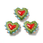 Baking Painted Glass Bumpy Beads Heart