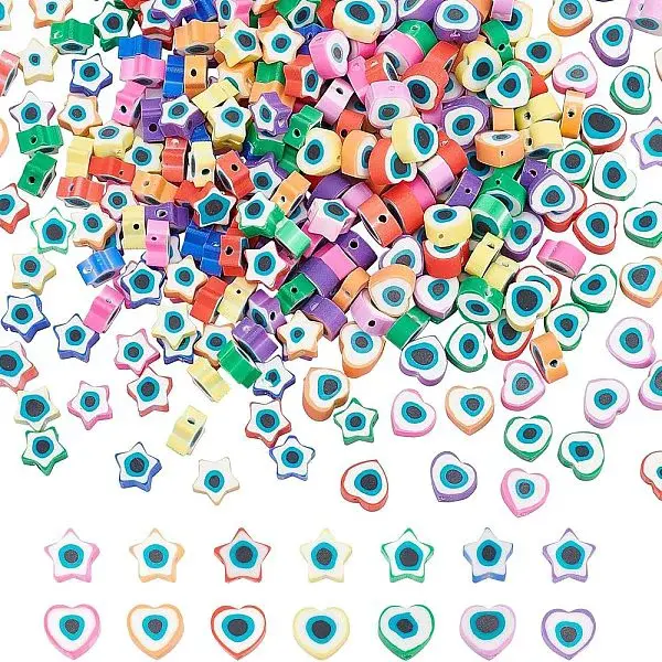350Pcs 14 Style Handmade Polymer Clay Beads