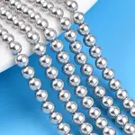 Baking Paint Pearlized Glass Pearl Bead Strands