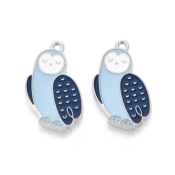 Rack Plating Alloy Enamel Bird Pendants