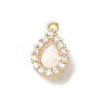 Brass Micro Pave Clear Cubic Zirconia Pendants