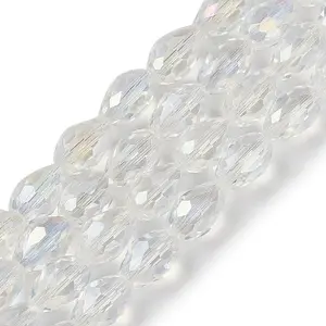 Transparent Electroplate Glass Beads Strands