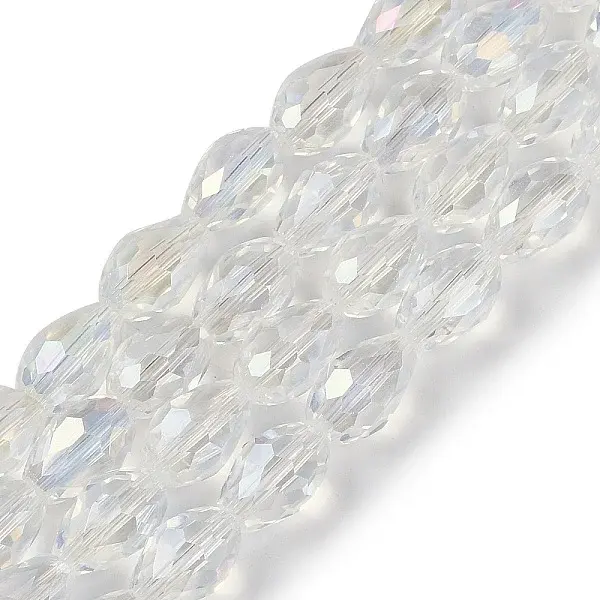 Transparent Electroplate Glass Beads Strands