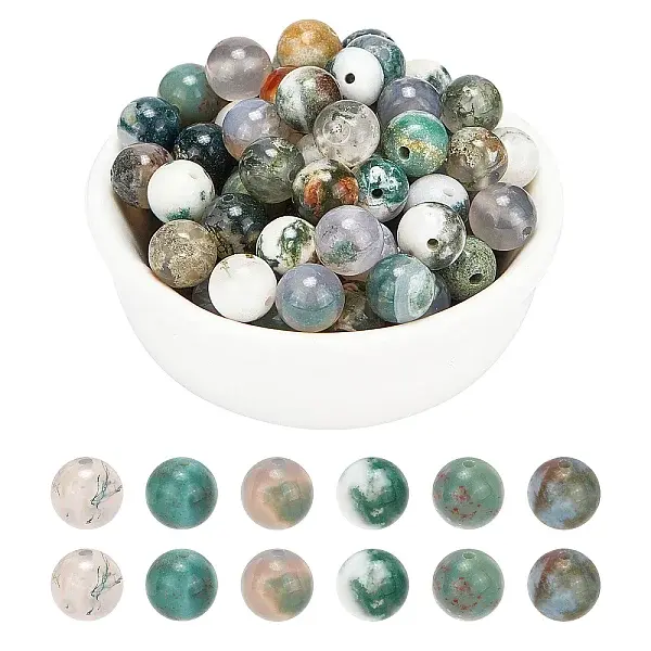 Natural Tree Agate Beads Strands