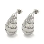 Teardrop Rack Plating Brass Micro Pave Cubic Zirconia Stud Earrings for Women
