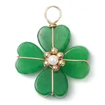 Dyed Natural Malaysia Jade Clover Pendants