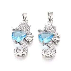 Brass Micro Pave Cubic Zirconia Pendants