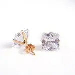 Square Cubic Zirconia Stud Earrings