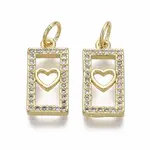Brass Micro Pave Clear Cubic Zirconia Pendants