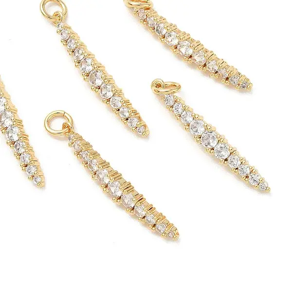 Brass Micro Pave Cubic Zirconia Pendants