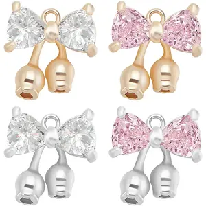 8Pcs 4 Styles Rack Plating Brass Pendants