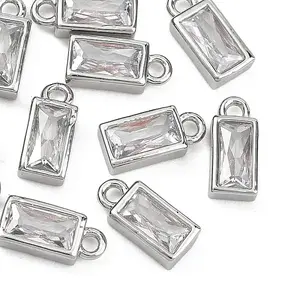 SHEGRACE Brass Clear Cubic Zirconia Charms