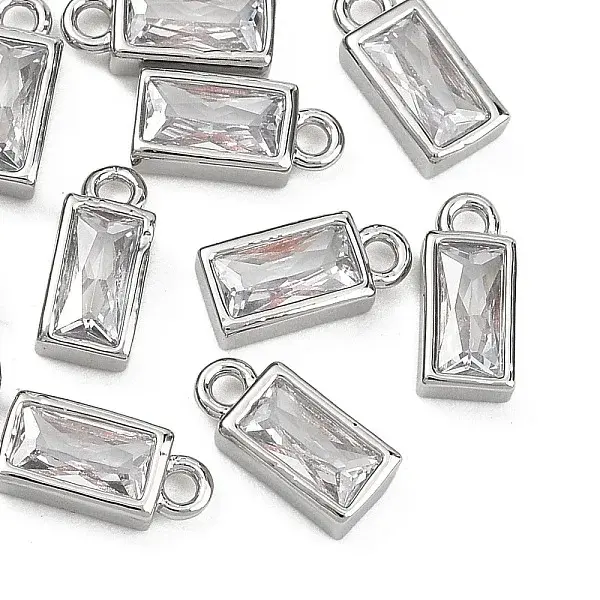 SHEGRACE Brass Clear Cubic Zirconia Charms