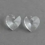 Transparent Glass Heart Pendants