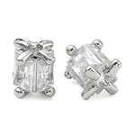Brass Micro Pave Clear Cubic Zirconia Beads