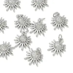 Brass Micro Pave Cubic Zirconia Pendants