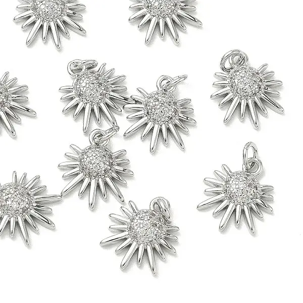 Brass Micro Pave Cubic Zirconia Pendants