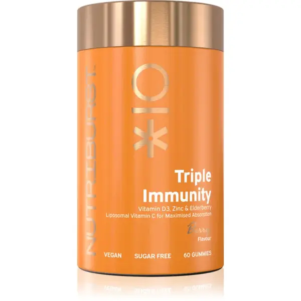 Nutriburst Advanced Triple Immunity žuvacie mäkké tobolky na podporu imunitného systému príchuť Berry 60 ks