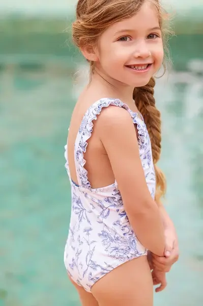 Jednodílné dětské plavky Tartine et Chocolat modrá barva, CA38042