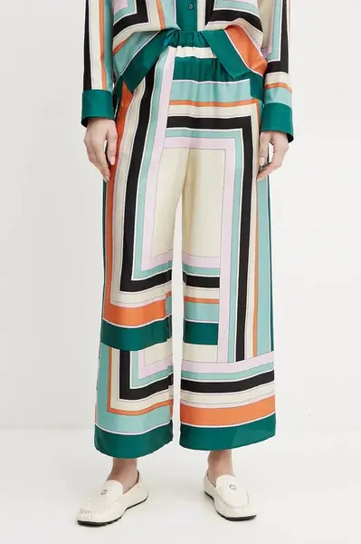 Hedvábné kalhoty Weekend Max Mara dámské, více barev, široké, high waist, 2515131051600