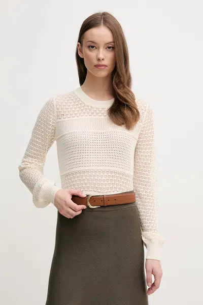 Svetr Pepe Jeans PAX dámský, béžová barva, lehký, PL702289