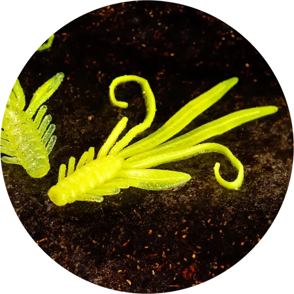 Redbass gumová nástraha nymfa signal yellow g uv - x 100 mm