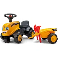 Falk Odstrkovadlo traktor JCB žlté s volantom a valníkom