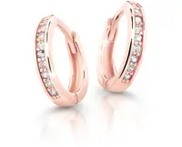 Cutie Jewellery Pôvabné kruhové náušnice z ružového zlata C3342-80-X-4 biela