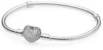 Pandora Strieborný náramok s trblietajúcim srdcom Moments 590727CZ 20 cm