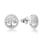Beneto Nežné strieborné náušnice so stromom života AGUP1529