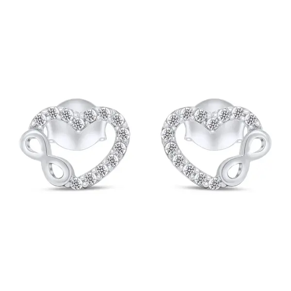 Brilio Silver Pôvabné strieborné náušnice srdiečka EA359W