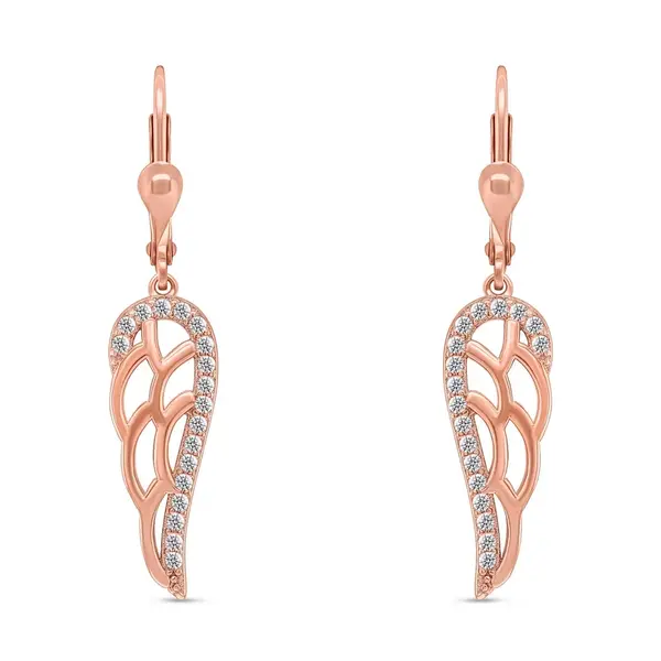 Brilio Silver Krásne bronzové náušnice Anjelské krídlo EA330R