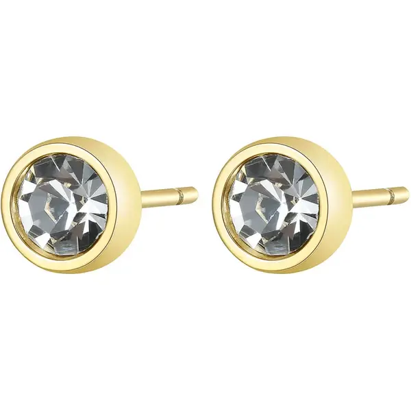 S'Agapõ Pozlátené oceľové náušnice s kryštálmi CLICK SCK26